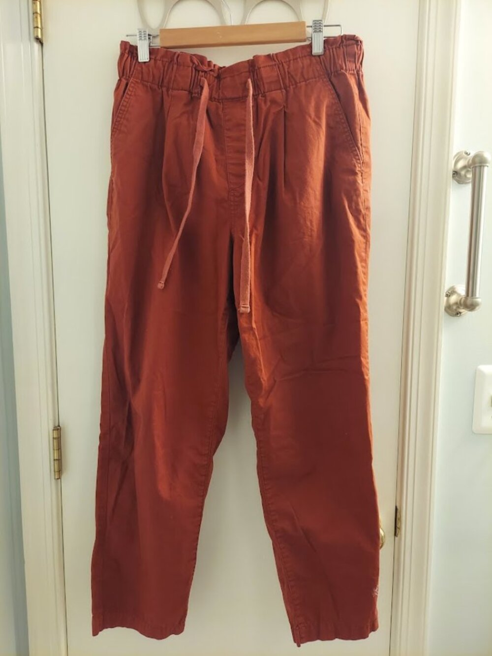 LOFT straight leg linen pants